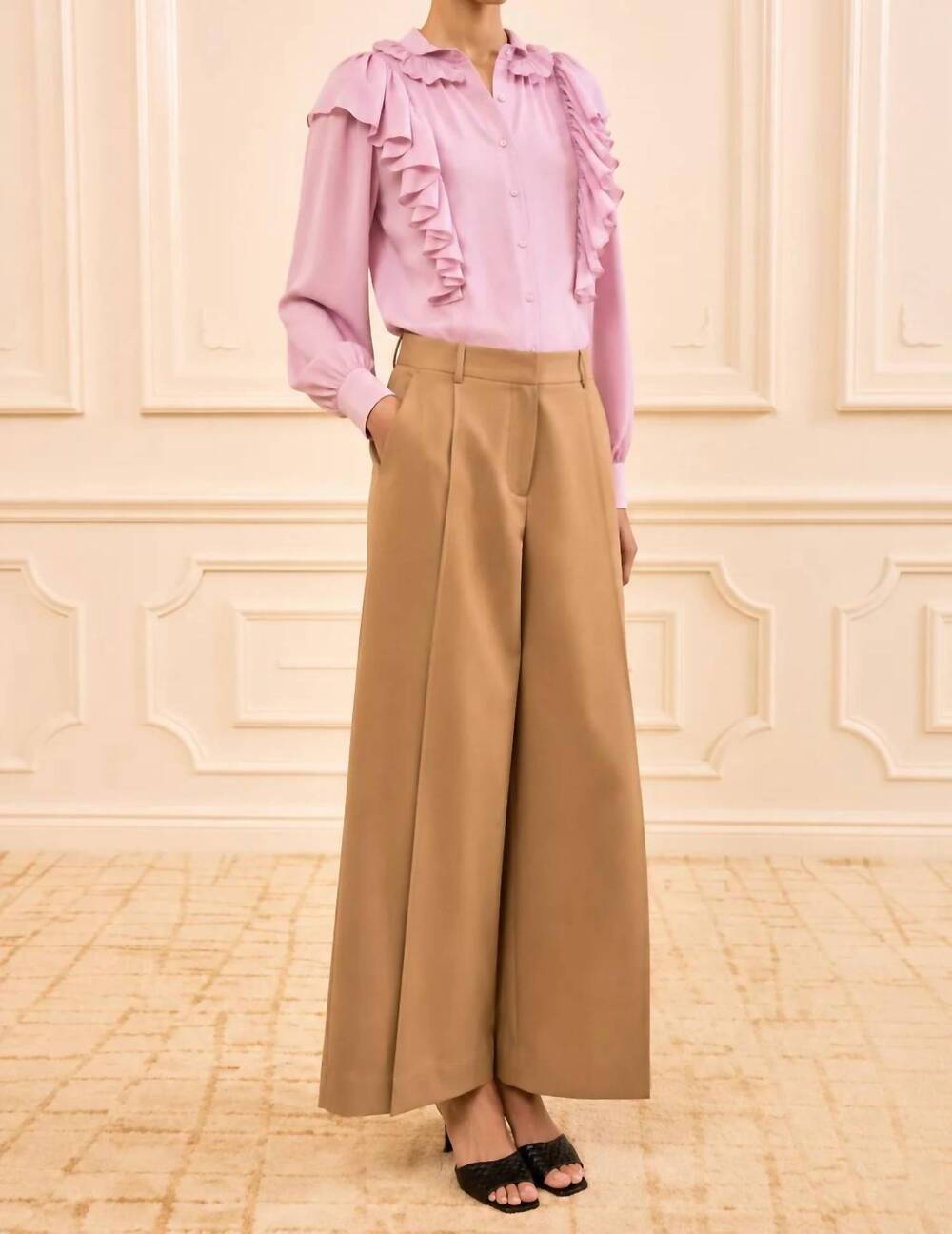 NEW ULLA JOHNSON sascha cropped trouser in fawn